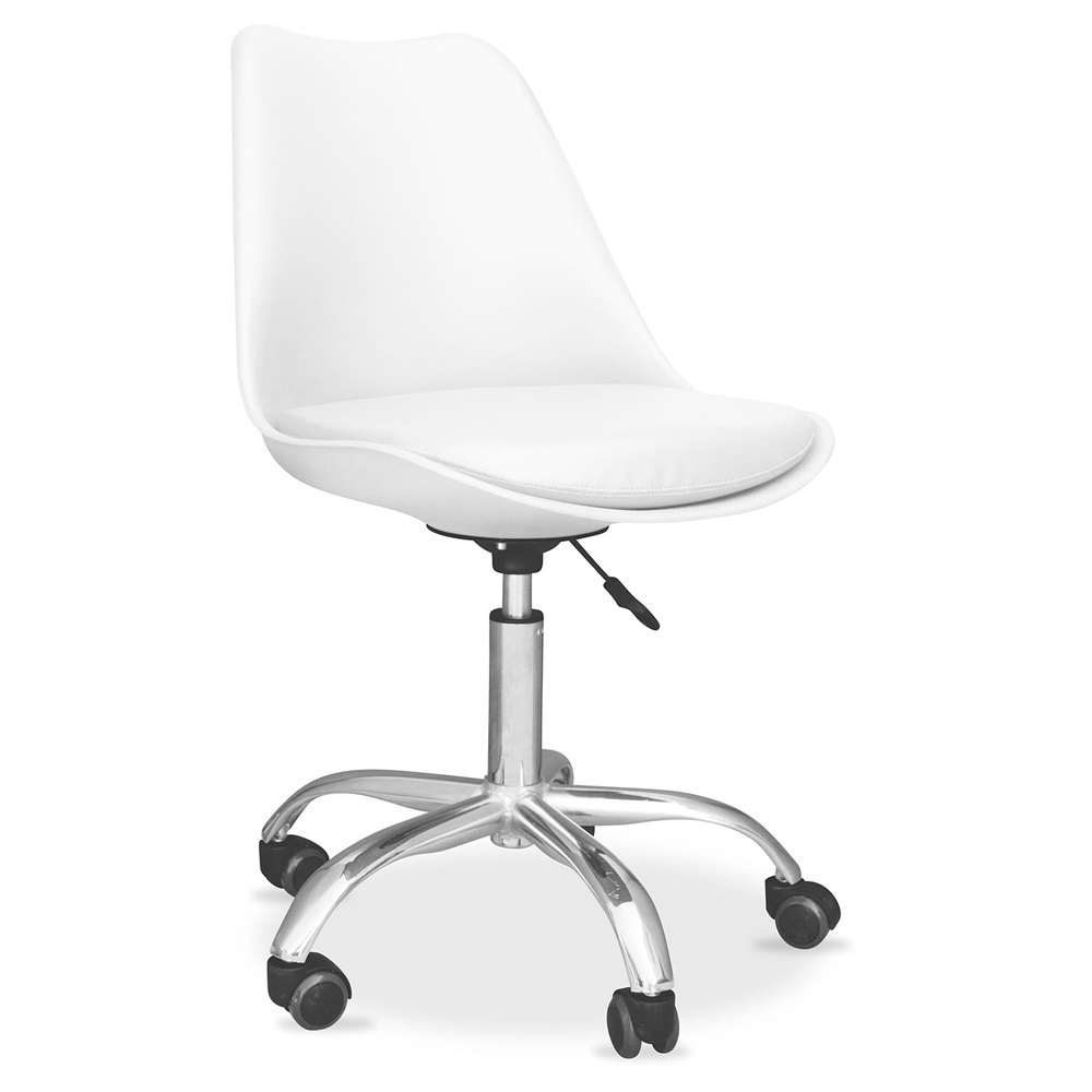  Buy Tulip swivel office chair with wheels White 58487 - in the EU