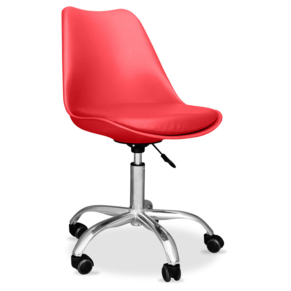  Buy Office Chair with Wheels - Swivel Desk Chair - Tulip Red 58487 - in the EU