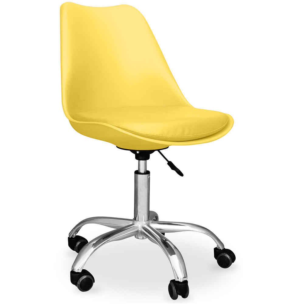 Buy Office Chair with Wheels - Swivel Desk Chair - Tulip Yellow 58487 - in the EU