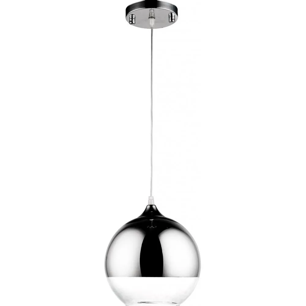  Globe Design Ceiling Lamp - Chrome Metal Pendant Lamp - 40cm - Speculum image 8