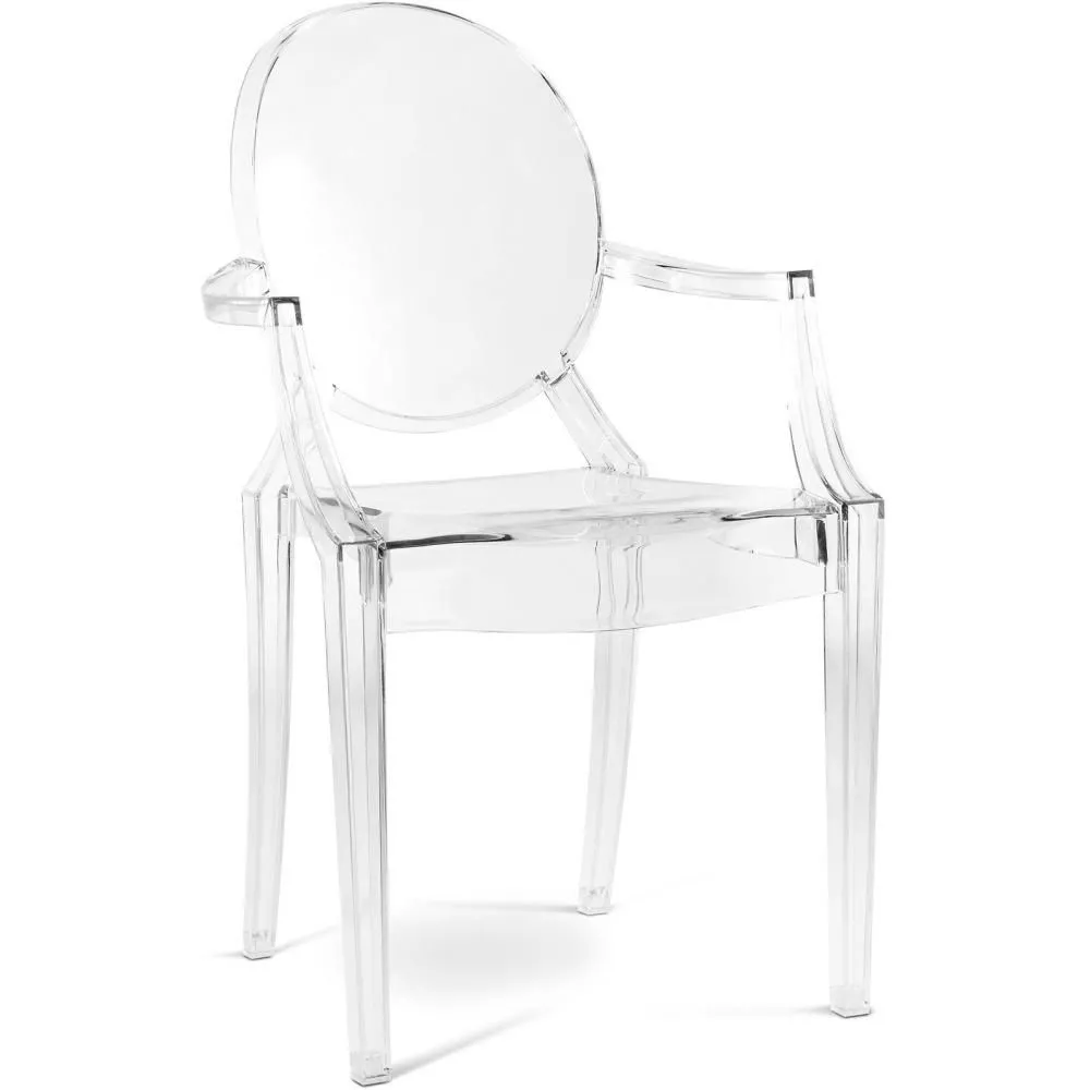 Transparent Dining Chair - Armrest Design - Louis XIV image 8