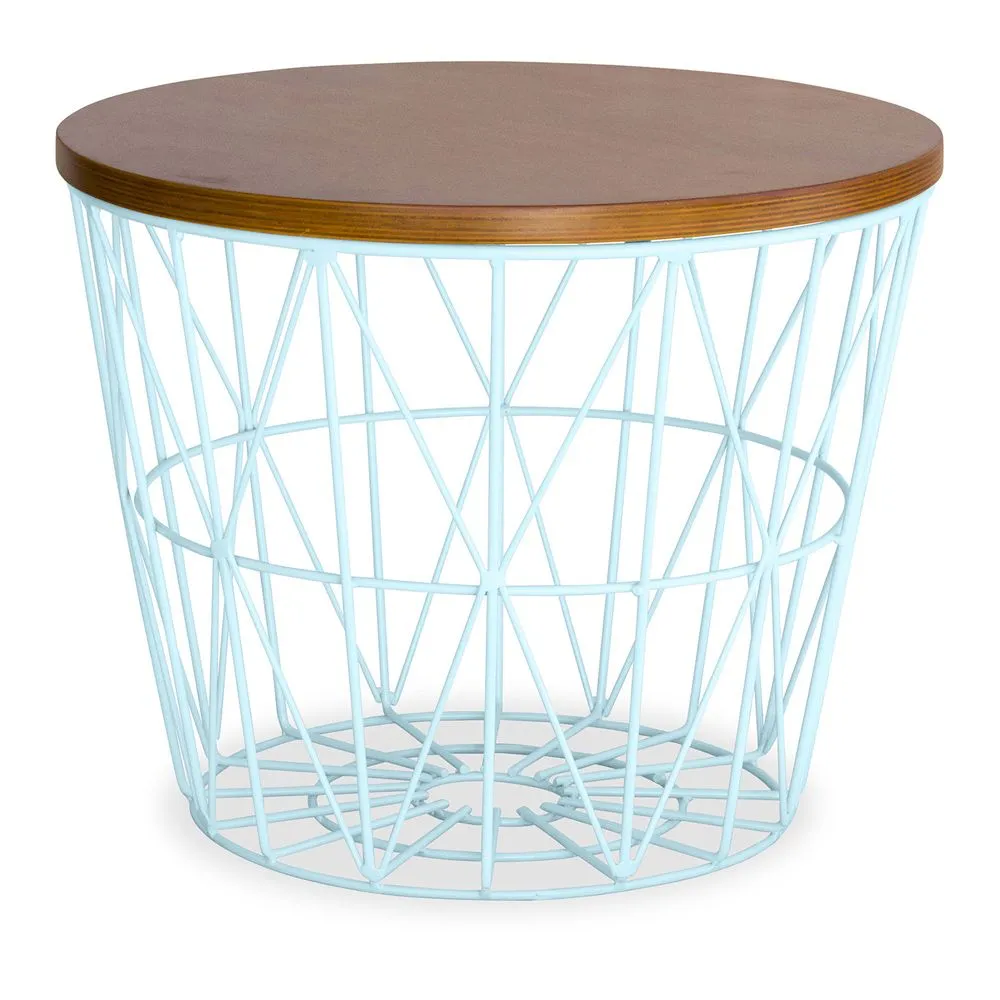 Round Side Table - Industrial Design - Wood and Metal - Basker image 8
