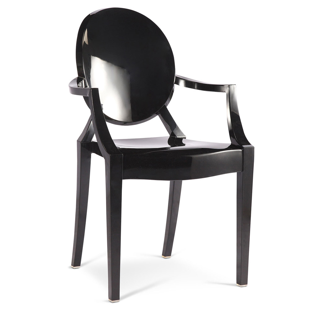  Buy Transparent Dining Chair - Armrest Design - Louis XIV Black 16461 - in the EU