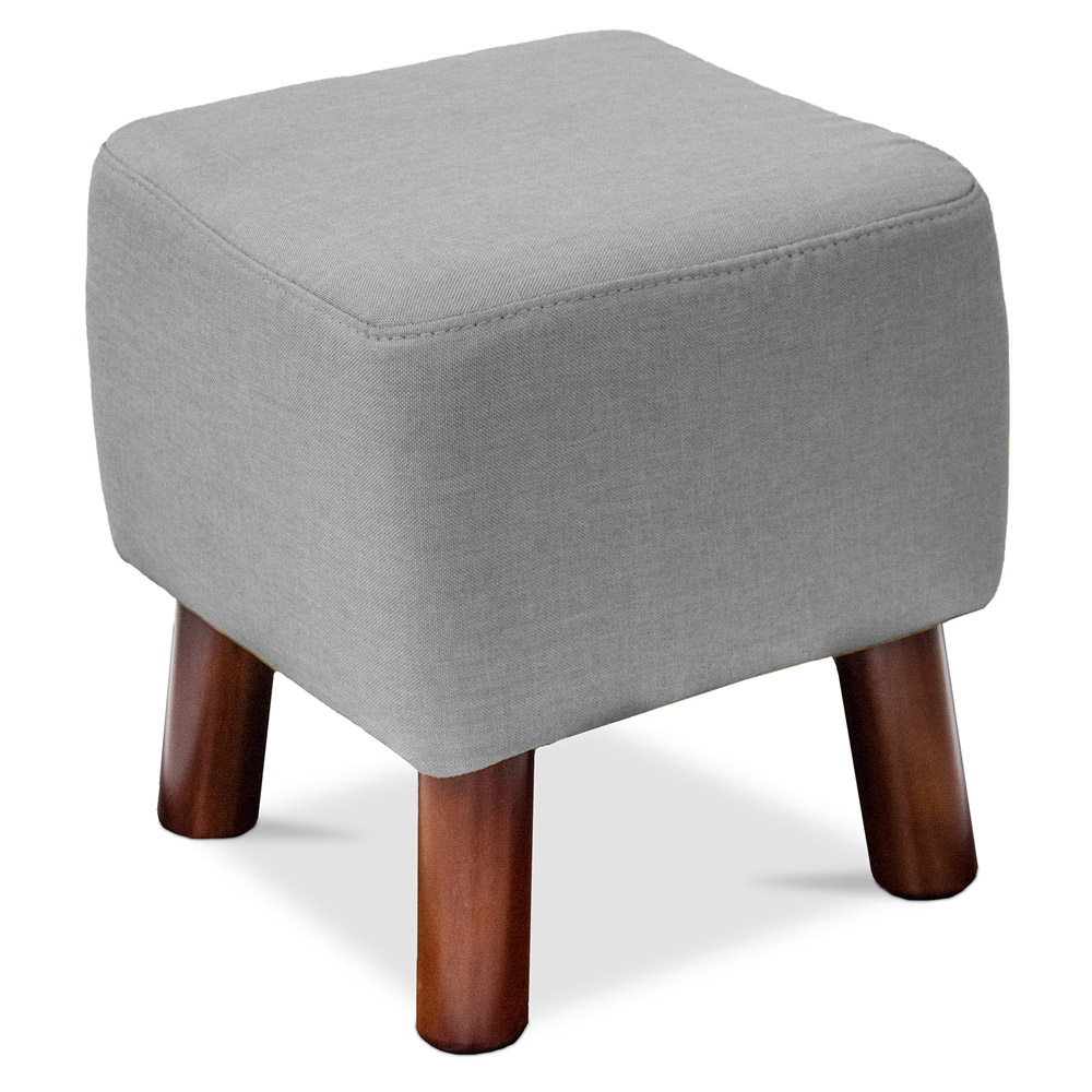  Buy Square Footstool - Linen Upholstered - Wood - Nor Light grey 55340 - in the EU