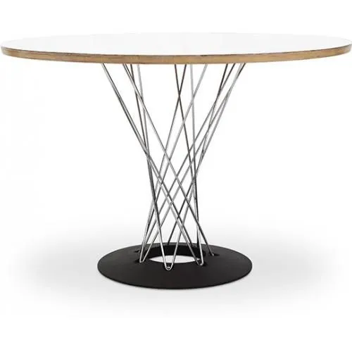 Dining Table Round Wooden with Steel Legs - Hoffman image 8