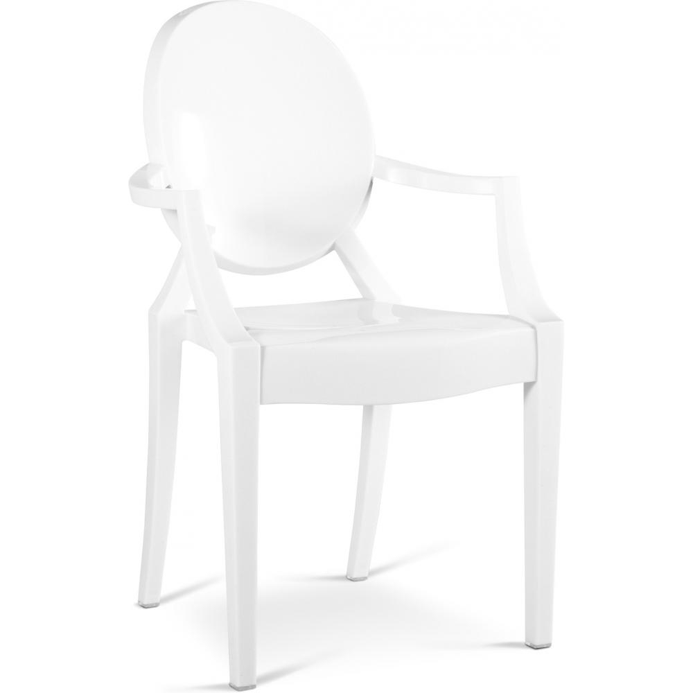  Buy Transparent Dining Chair - Armrest Design - Louis XIV White 16461 - in the EU