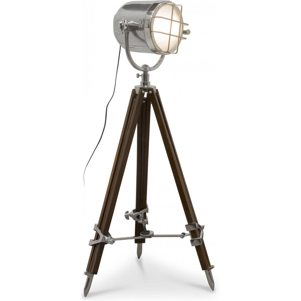  Buy Vintage tripod projector floor lamp steel and wood Brown 45549 - in the EU