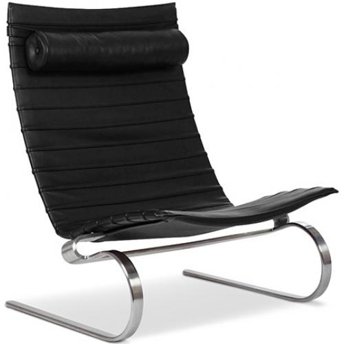  Buy Leather Armchair - Design Lounger - Bloy Black 16830 - in the EU