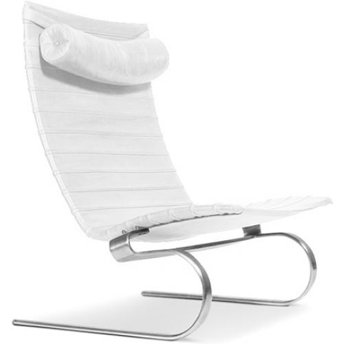  Buy Leather Armchair - Design Lounger - Bloy White 16830 - in the EU