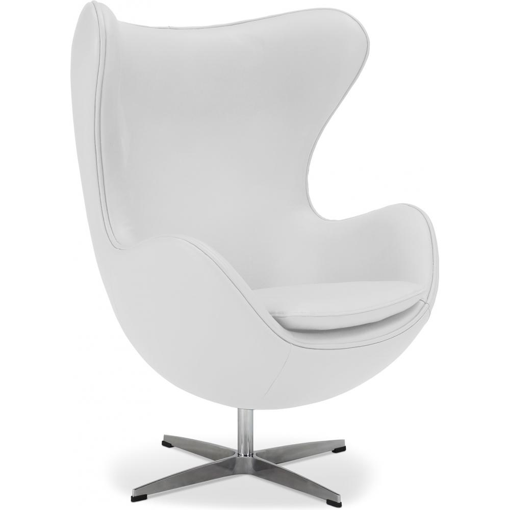 Buy Armchair with armrests - Leather upholstery - Egg-shaped design - Brave White 13414 - in the EU