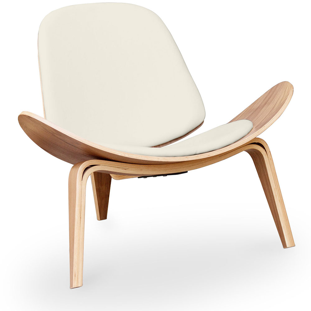  Buy Scandinavian design Boho Bali CW07 Lounge Chair - Faux Leather Ivory 16774 - in the EU