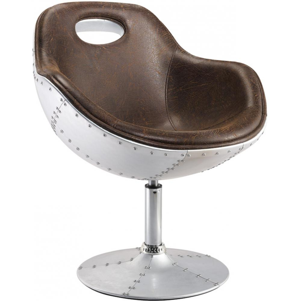  Buy Tulip Aviator Armchair - Microfiber Aged Leather Effect Brown 25622 - in the EU