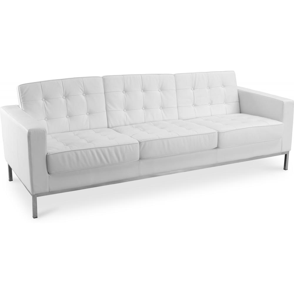  Buy Leather Upholstered Sofa - 3 Seater - Konel White 13247 - in the EU