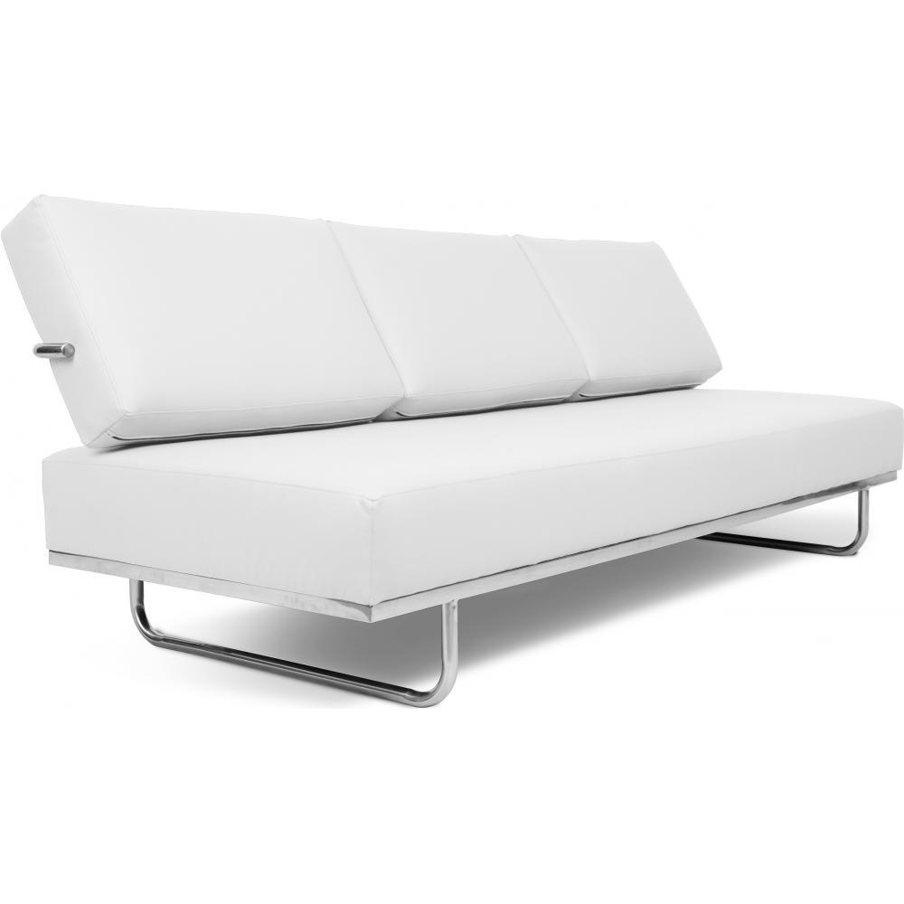  Buy Polyurethane Leather Upholstered Sofa Bed - 3 Seater - Kart White 14621 - in the EU