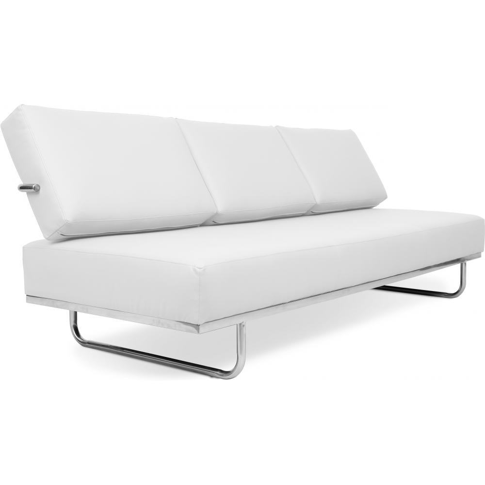  Buy Leather Upholstered Sofa Bed - 3 Seater - Kart White 14622 - in the EU