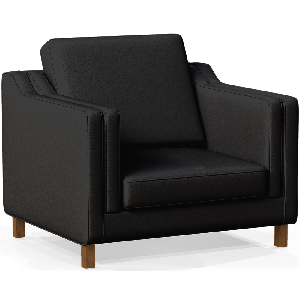  Buy Armchair with Armrests - Upholstered in Leather - Mattathais Black 15447 - in the EU