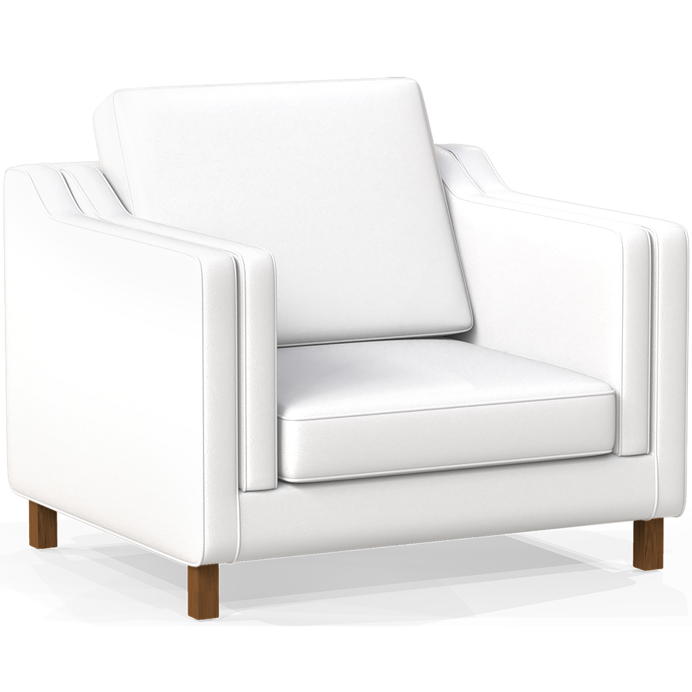  Buy Armchair with Armrests - Upholstered in Leather - Mattathais White 15447 - in the EU