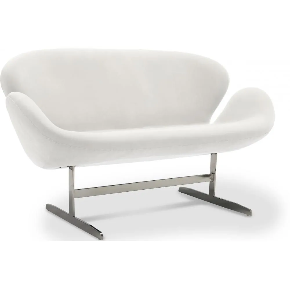 Curved 2 Seater Sofa - Fabric Upholstered - Svin image 8