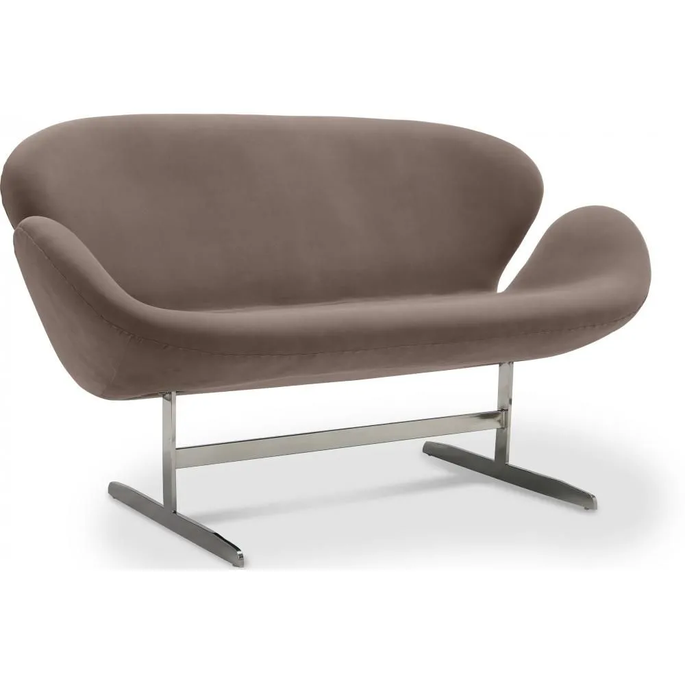 Curved 2 Seater Sofa - Fabric Upholstered - Svin image 8