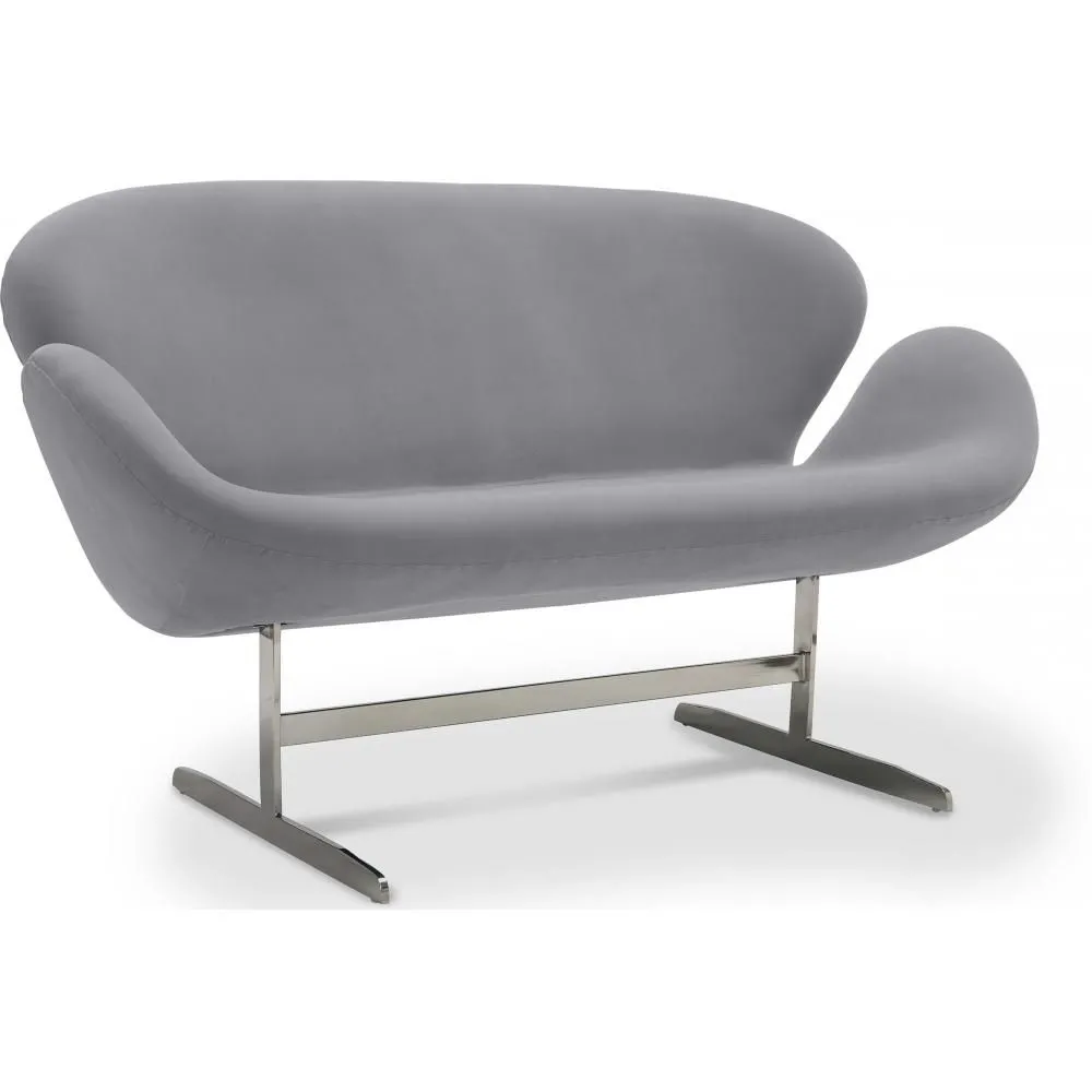 Curved 2 Seater Sofa - Fabric Upholstered - Svin image 8