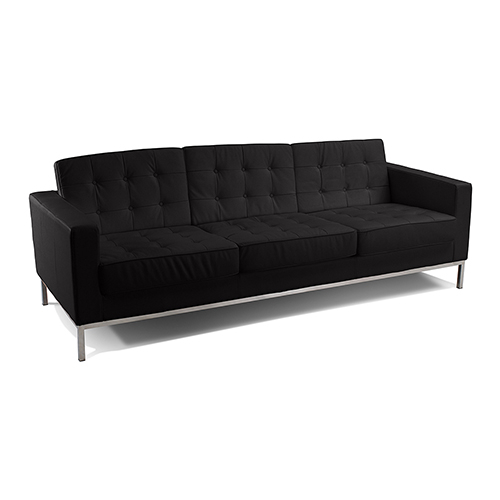  Buy Polyurethane Leather Upholstered Sofa - 3 Seater - Konel Black 13246 - in the EU