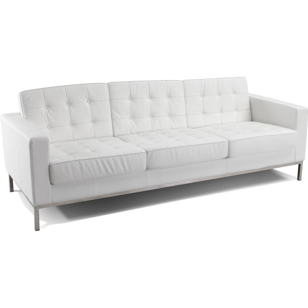  Buy Polyurethane Leather Upholstered Sofa - 3 Seater - Konel White 13246 - in the EU