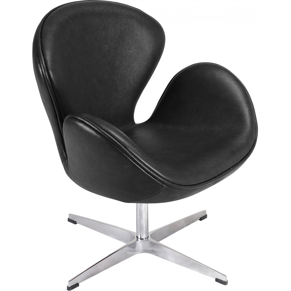  Buy Swivel Armchair Leather - Office Armchair - Svin Black 13664 - in the EU