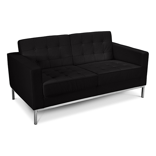  Buy Polyurethane Leather Upholstered Sofa - 2 Seater - Konel Black 13242 - in the EU