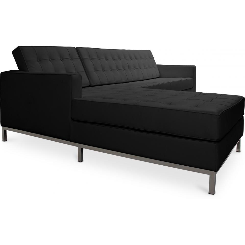  Buy Chaise longue design - Leather upholstery - Nova Black 15186 - in the EU