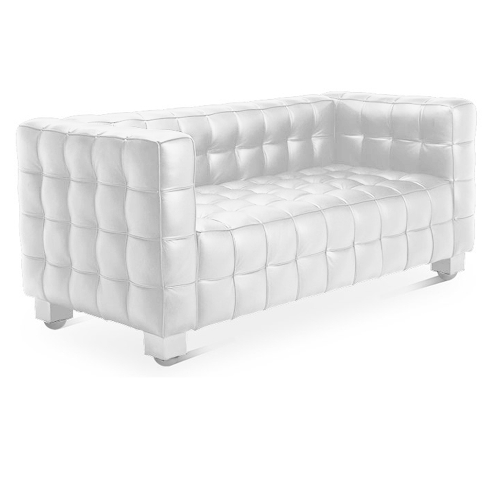 Buy Polyurethane Leather Upholstered Sofa - 2 Seater - Nubus White 13252 - in the EU