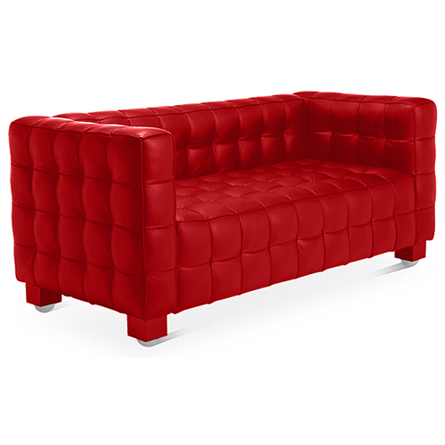  Buy Polyurethane Leather Upholstered Sofa - 2 Seater - Nubus Red 13252 - in the EU