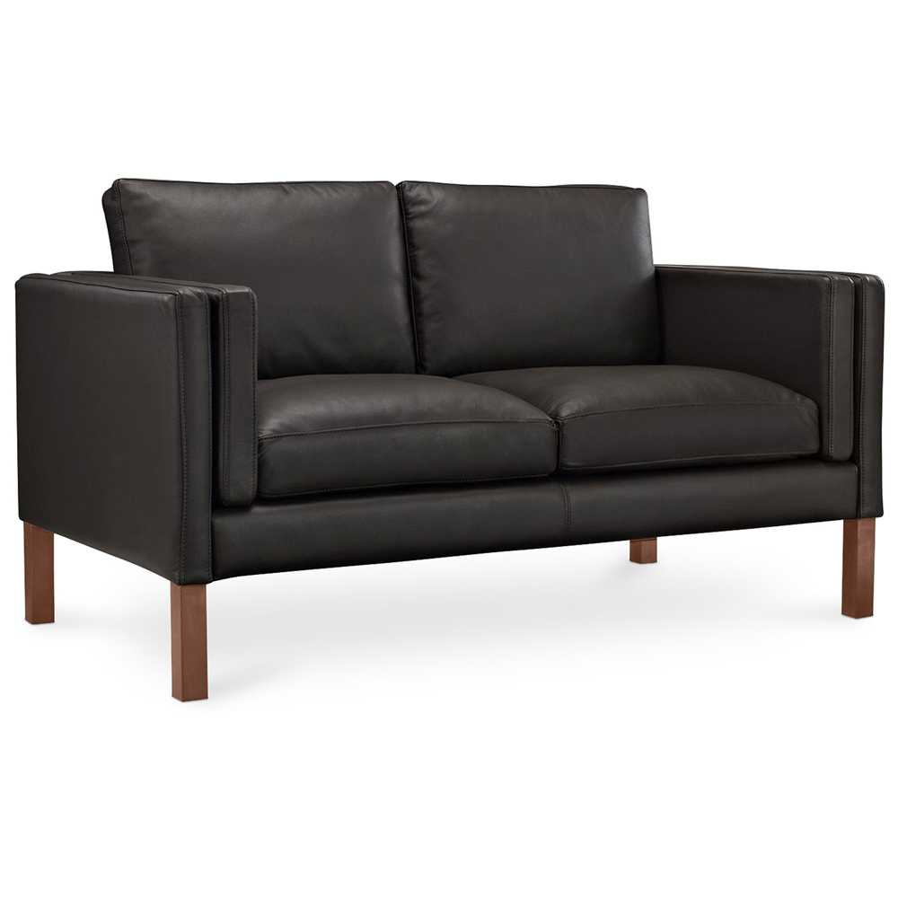  Buy Leather Upholstered Sofa - 2 Seater - Mordecai Black 13922 - in the EU