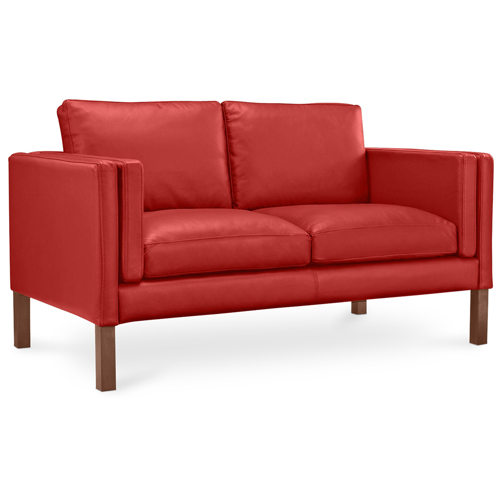  Buy Leather Upholstered Sofa - 2 Seater - Mordecai Red 13922 - in the EU