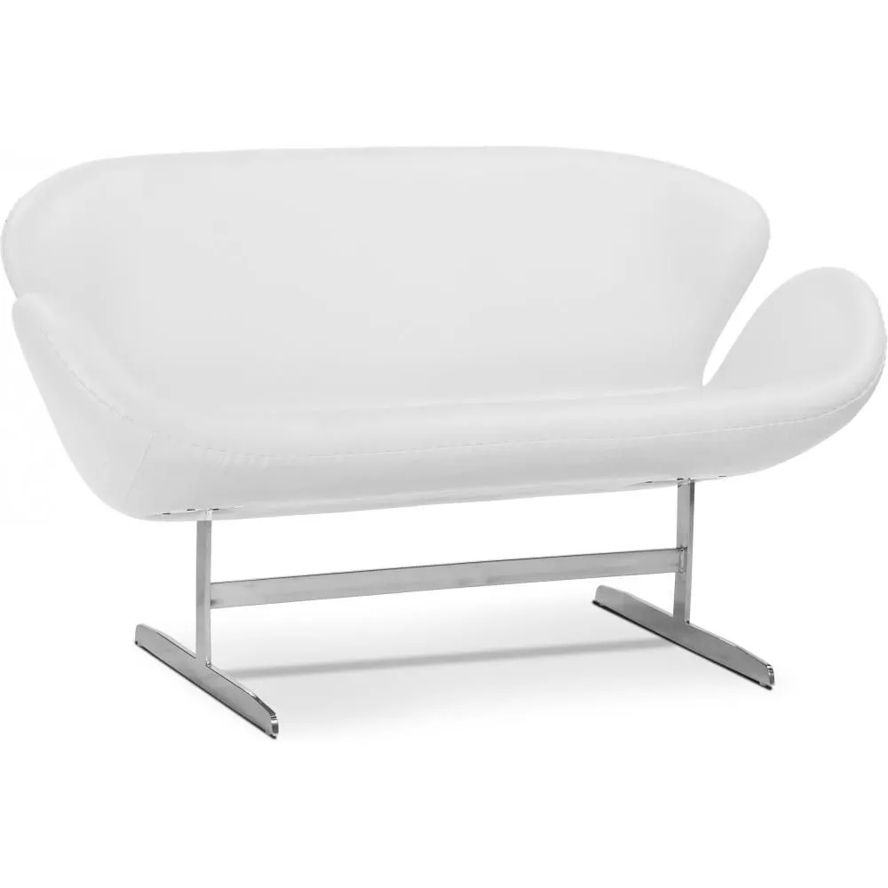 Curved Sofa - Leather Upholstered - 2 Seater - Svin image 8