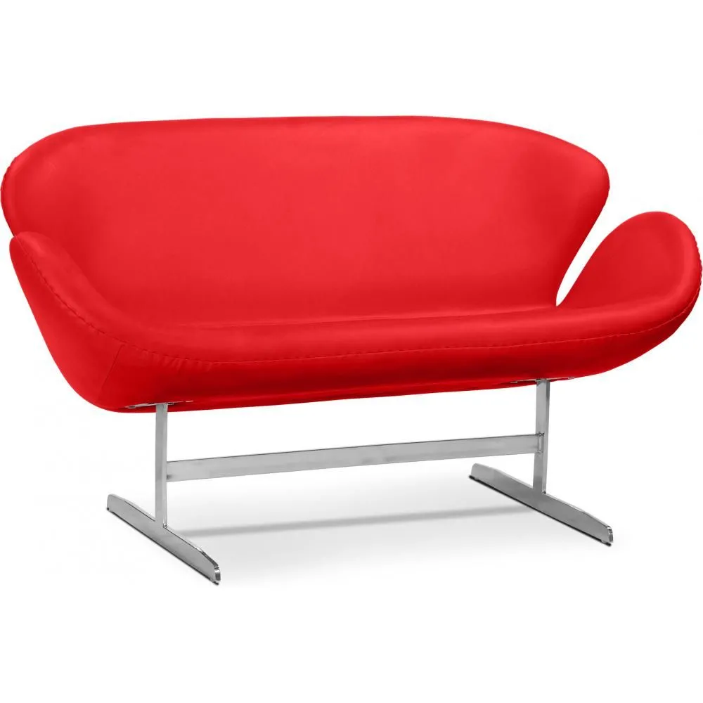 Curved Sofa - Leather Upholstered - 2 Seater - Svin image 8
