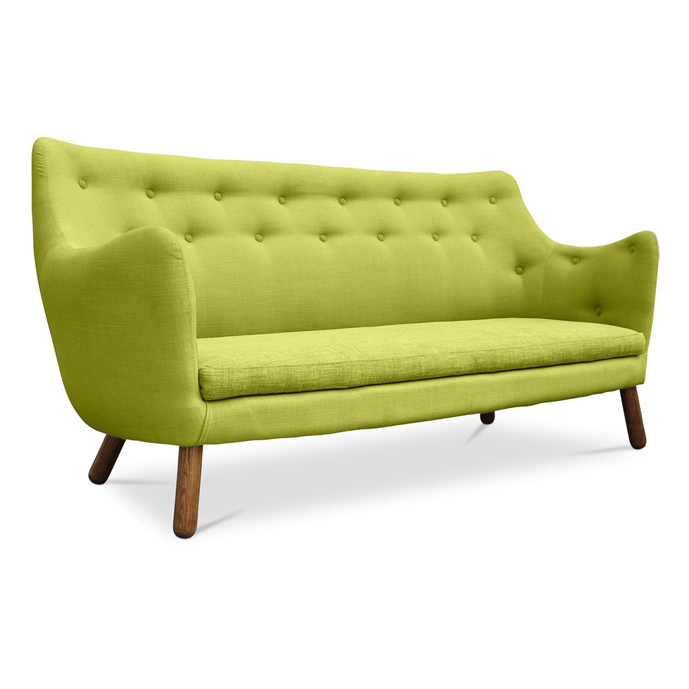  Buy Linen Upholstered Sofa - Scandinavian Style - 3 Seater - Poetes Green 54722 - in the EU