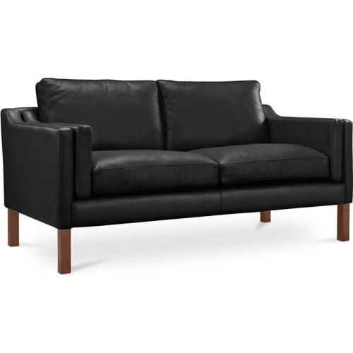  Buy Scandinavian design Design Sofa Chaggai (2 seats)  - Faux Leather Black 13915 - in the EU
