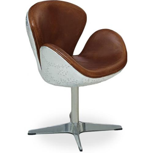  Buy Swan Chair Aviator Armchair Aged Leather Effect Brown 25625 - in the EU