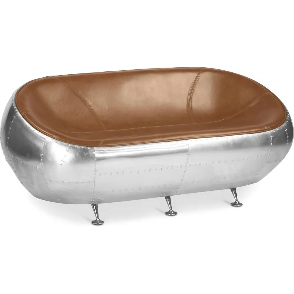 2 Seater Sofa - Aviator Design - Leather - Aviator image 8