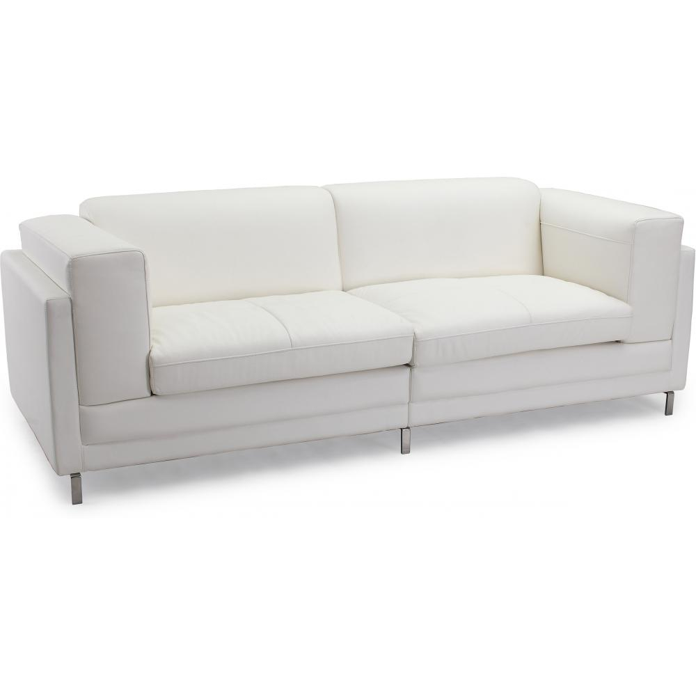  Buy Polyurethane Leather Upholstered Sofa - 2 Seater - Cawa White 16611 - in the EU