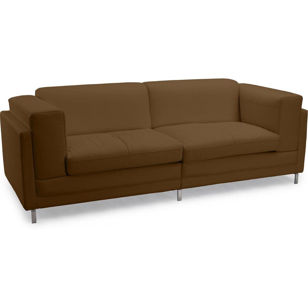  Buy Polyurethane Leather Upholstered Sofa - 2 Seater - Cawa Brown 16611 - in the EU