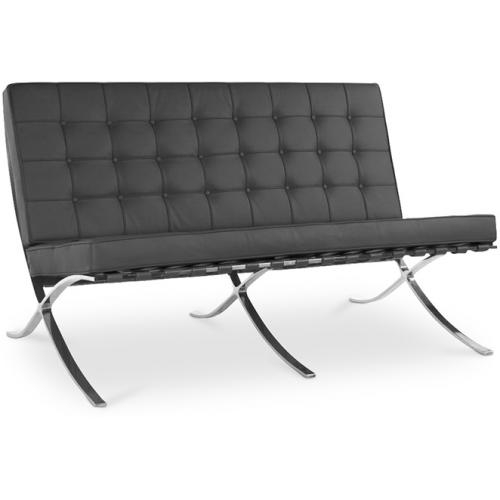  Buy Barcel Sofa (2 seats) - Faux Leather Black 13262 - in the EU