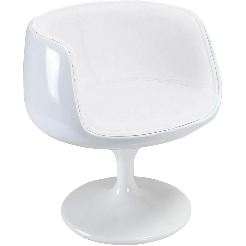 Lounge Chair - White Design Chair - Fabric Upholstery - Geneva image 8