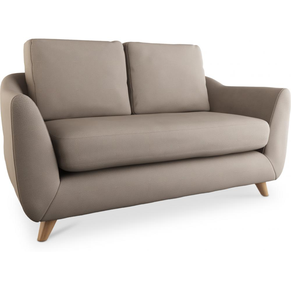  Buy Linen Upholstered Sofa - Scandinavian Style - 2 Seater - Gustavo Brown 58242 - in the EU