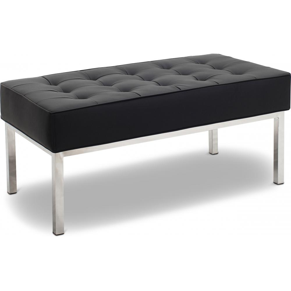  Buy Design Bench - 2 seats - Upholstered in Leather - Konel Black 13214 - in the EU