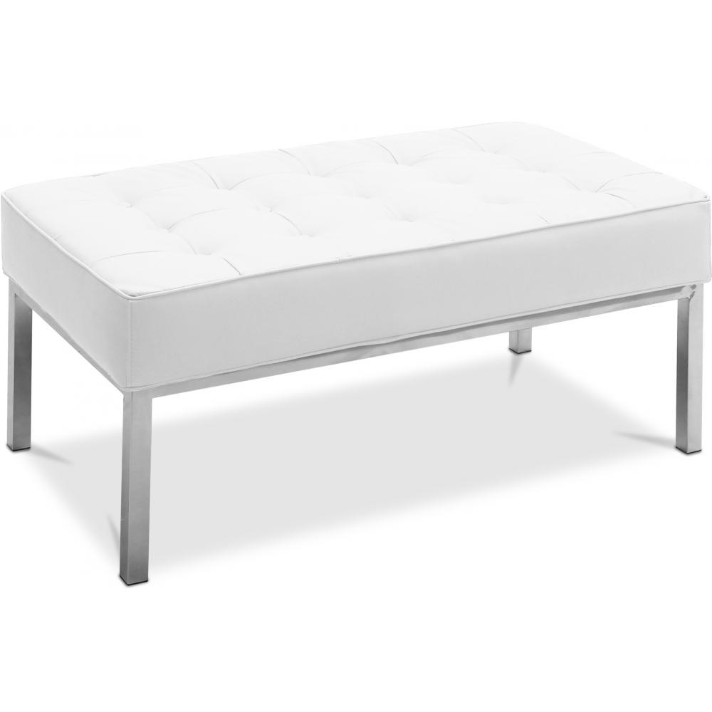  Buy Design Bench - 2 seats - Upholstered in Leather - Konel White 13214 - in the EU