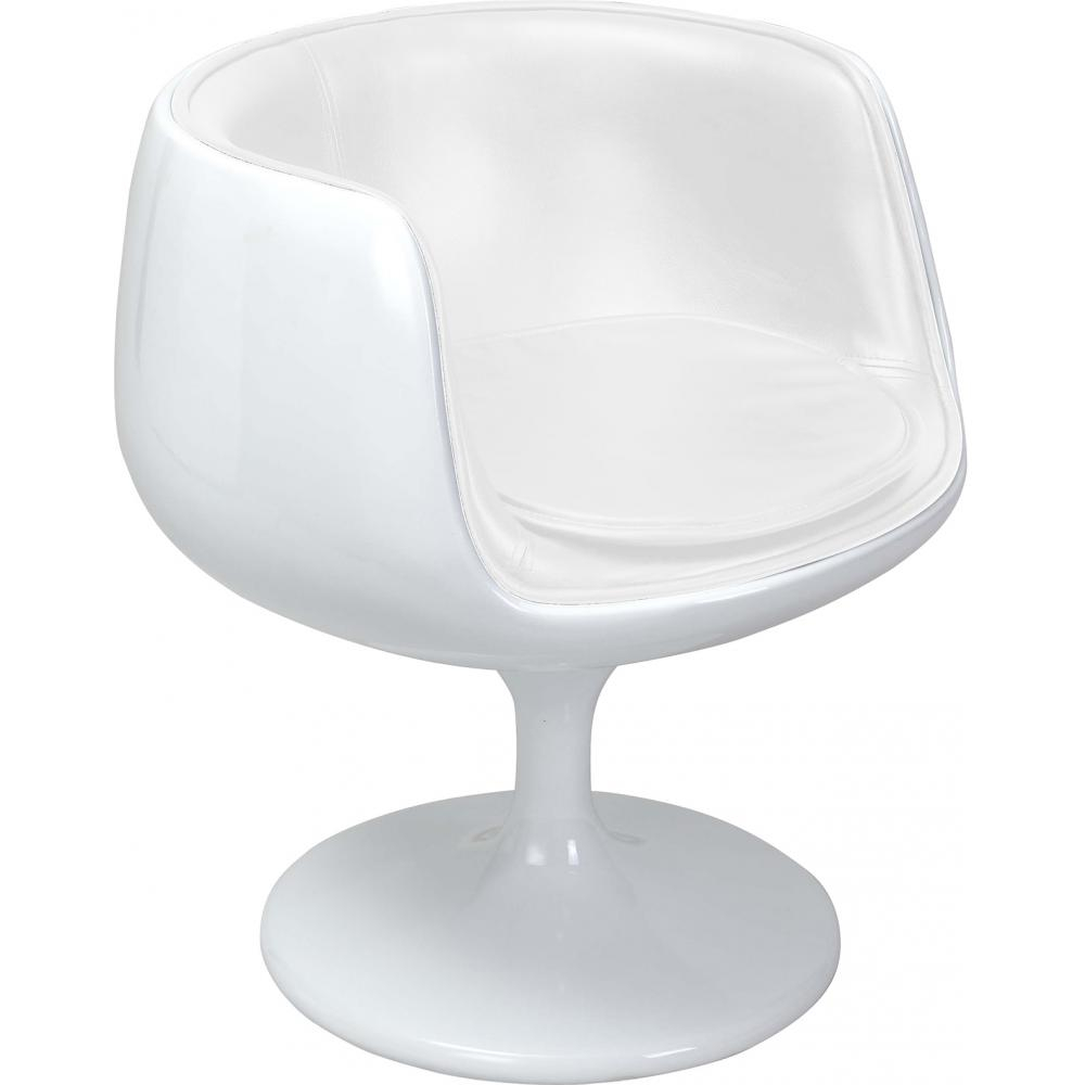  Buy Lounge Chair - White Designer Chair - Upholstered in Leather - Geneva White 13159 - in the EU