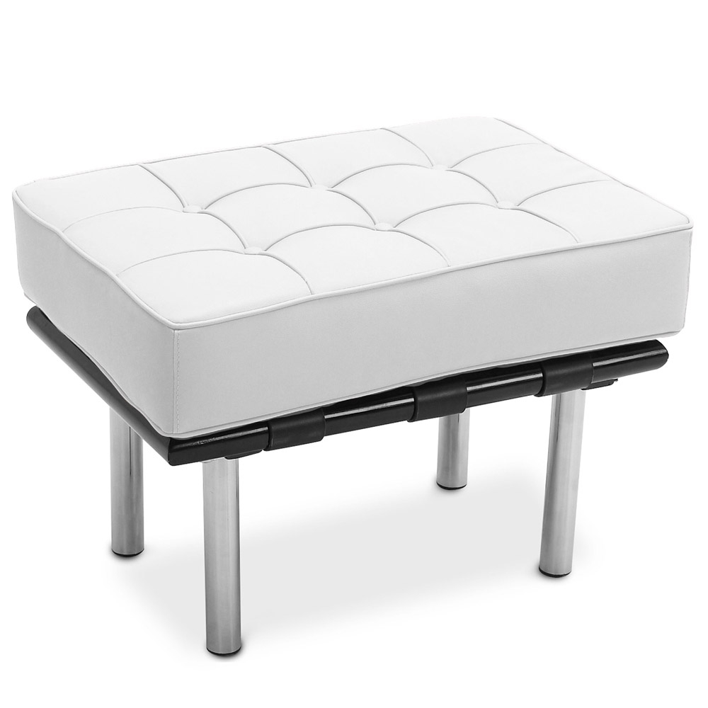  Buy Footstool Upholstered in Polyurethane - Barcel White 15424 - in the EU