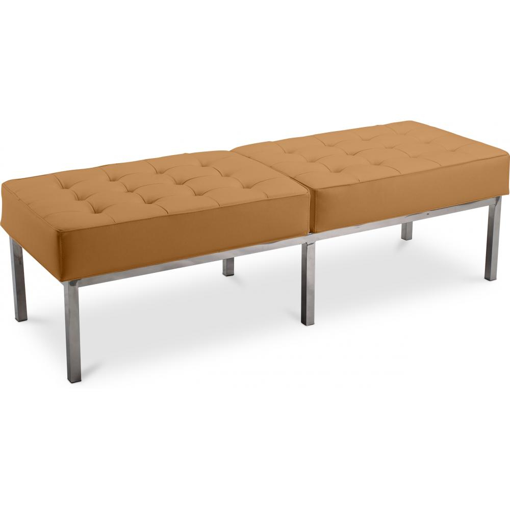  Buy Bench Upholstered in Leather - 3 Seats - Knoll Light brown 13217 - in the EU