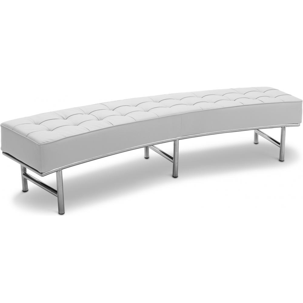  Buy Curved Bench - Upholstered in Faux Leather - Karlo White 13700 - in the EU